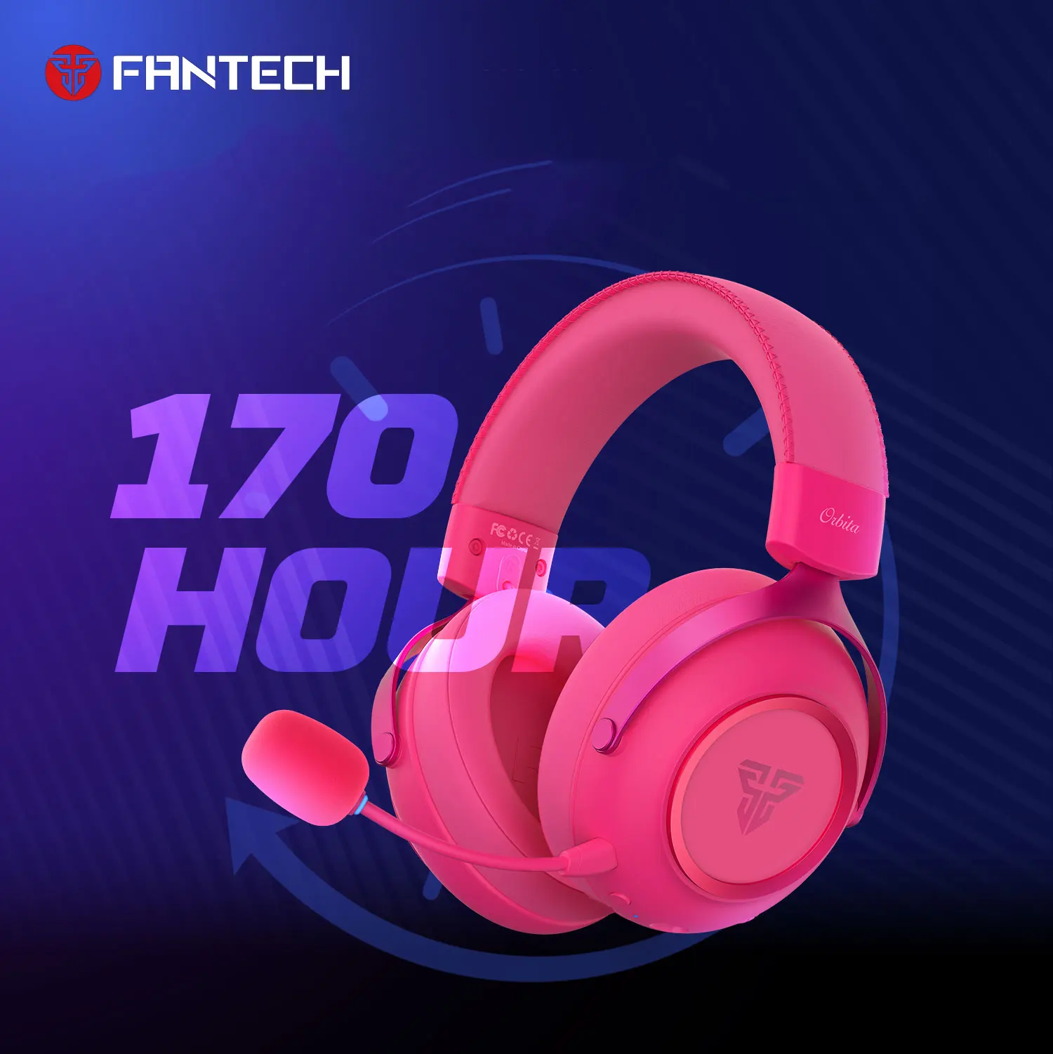 FANTECH ORBITA WHG07 Wired Headset 53mm Big Drive ANC Noise Reduction and 7.1 Surround Headphones with Microphone for PC NS