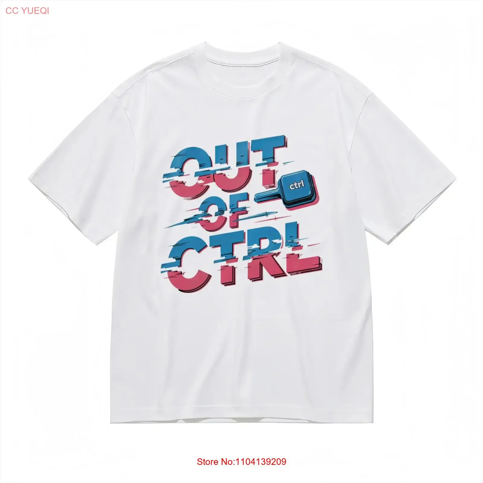 Men's T shirt With Glitch Tech White 100 Cotton Oversize vintage Washed Casual fashion streetwear Slightly designer clothes