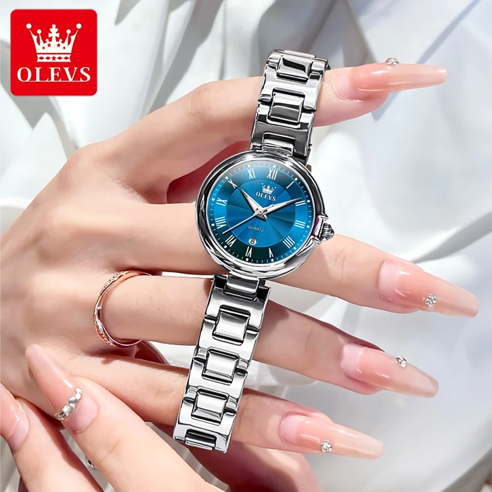 OLEVS New Women Quartz Watch Luxury Brand Watch Waterproof Calendar Clock Circular Dial Fashionable Original Elegant Women Watch