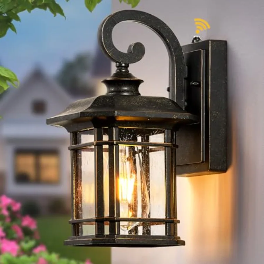 Oil Rubbed Bronze Outdoor Light Fixture, Dusk to Dawn Outdoor Lights for House, Waterproof Porch Lights, Outside Wall Lights fo