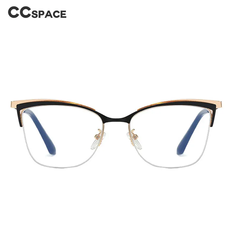 48282 Half Frame Cat Eye Anti Blue Light Optical Glasses Frames Women Fashion Computer Eyeglasses