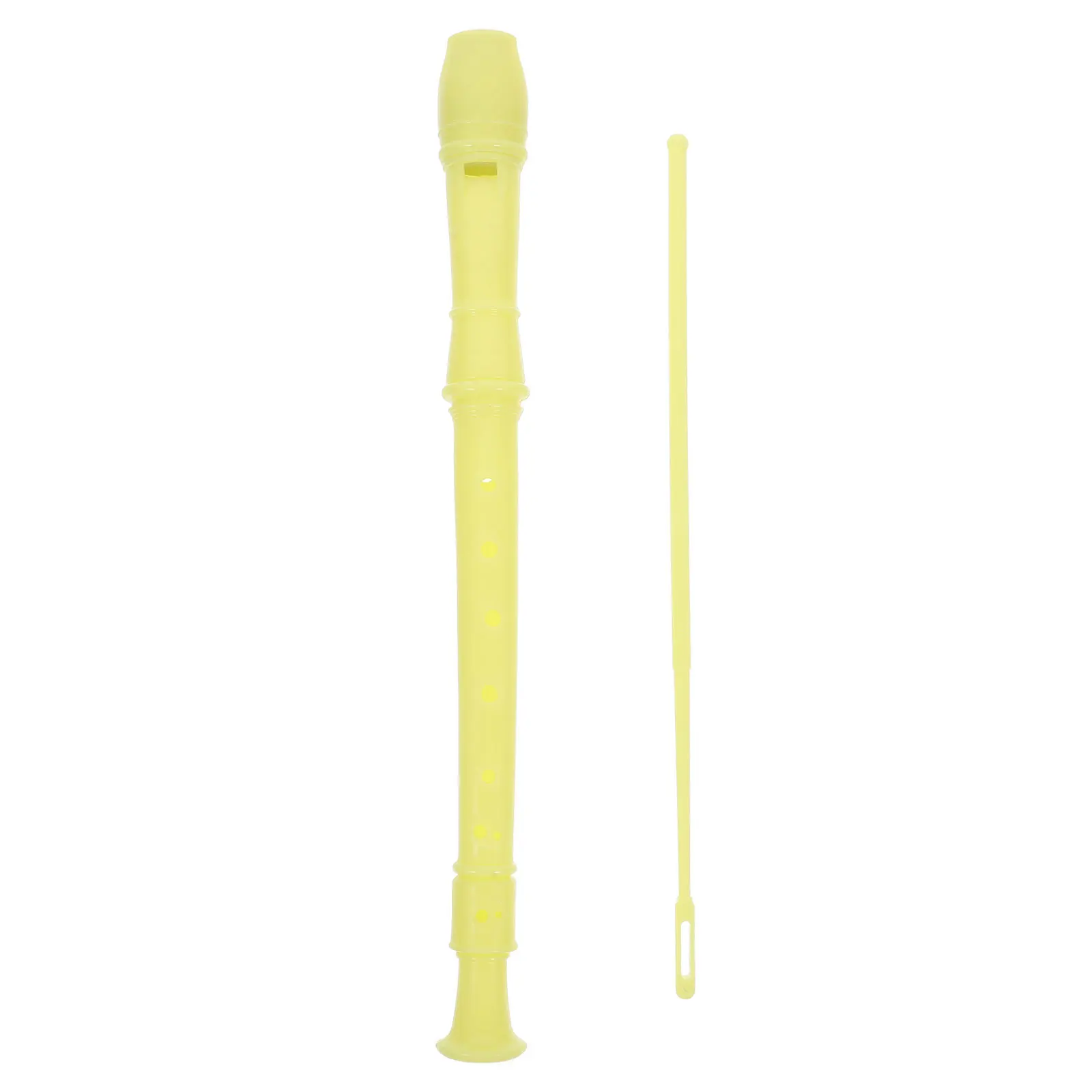 

8 Hole Soprano Recorder Yellow for Kids and Adults School Band Music Classes Classical Performance Cleaning Rod
