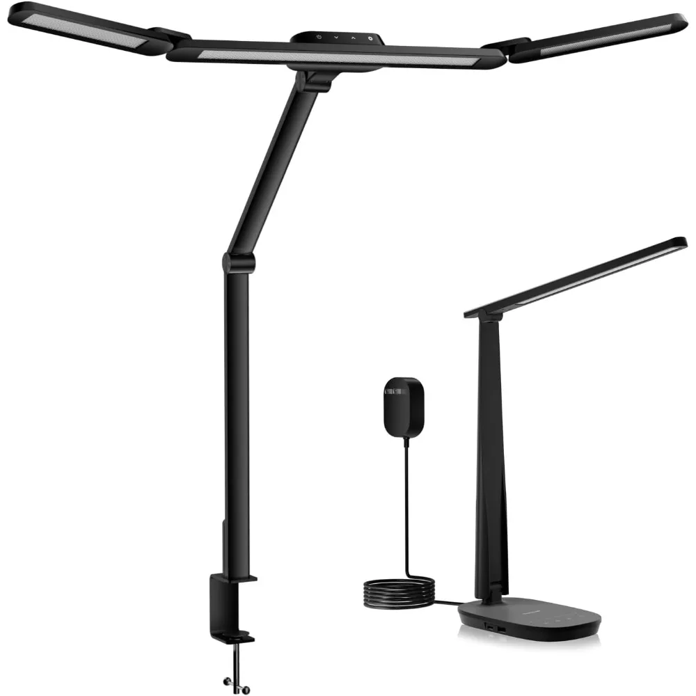 

Настольная лампа Honeywell H2 для домашнего офиса + светодиодная настольная лампа HJ3 с зажимом, настольная лампа для ухода за глазами Sunturalux Architect, бесступенчатая Dimmi