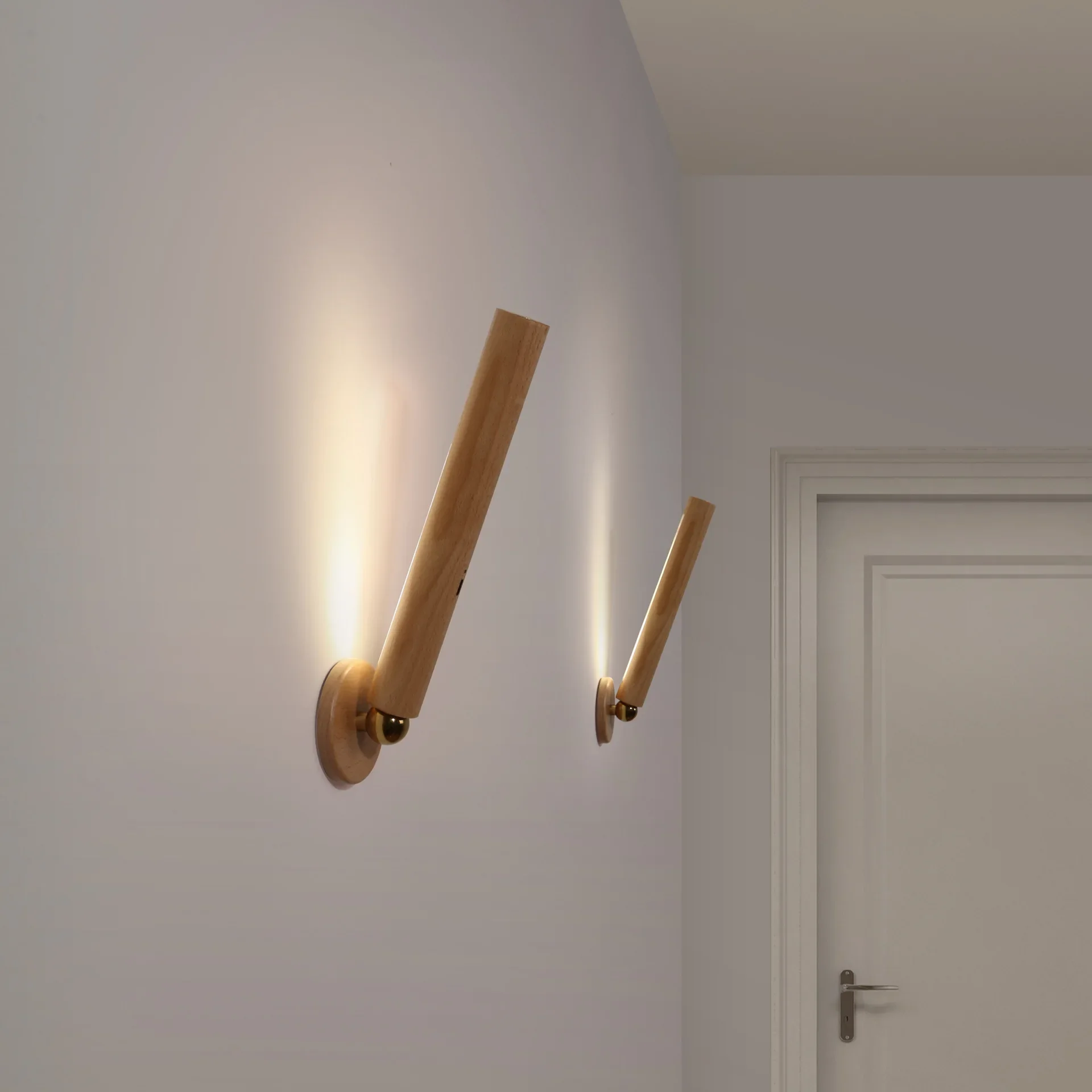 Wooden Wireless Wall Sticker Charging Wall Light Corridor Channel Charging Magnetic Suction Touch Dimmer Bedside Night Light