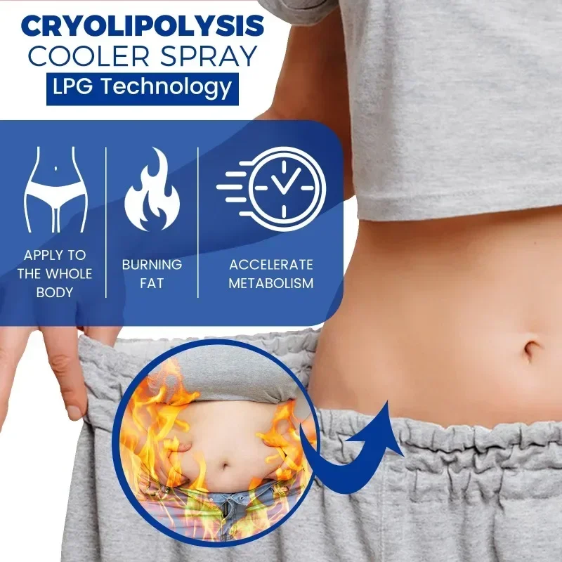 

Sdotter Cryolipolysis Cooler Spray Fast Fat Burning Slimming Spray Weight Loss Essential Oil Spray Ultra Absorption Cellulite Re