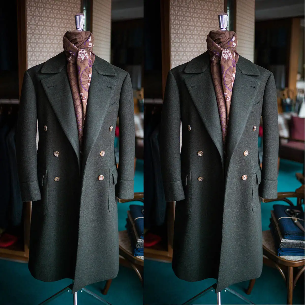 Giacche da uomo classiche su misura cappotto in misto lana Tweed soprabito doppiopetto Goom smoking da sposa