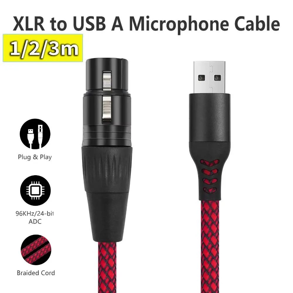 

Male To Female USB Microphone Cable Multifunction Corrosion-Resistant Mic Link Converter Cable USB Recording