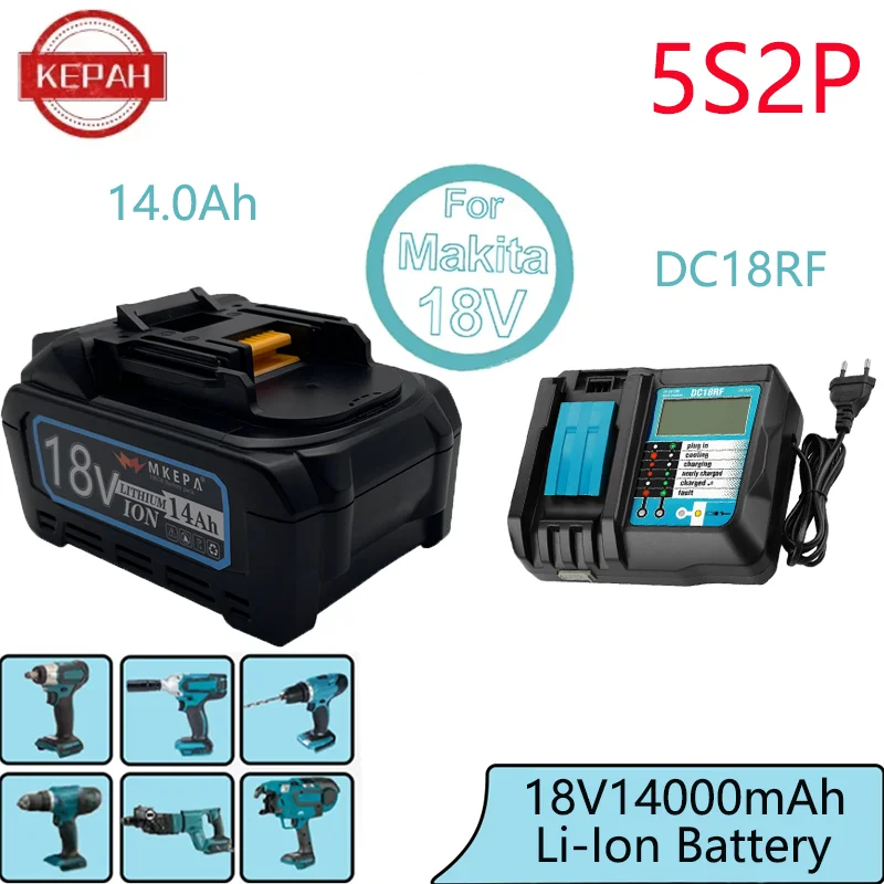 

5S2P 14000 мАч 21700 оригинальный makita18V BL1830 Литий-ионный перезаряжаемый аккумулятор для электроинструмента 21 в BL1860 BL1850 BL1860B BL1840