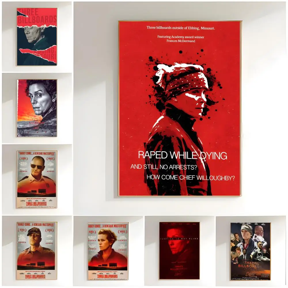 classic movie t-three billboards outside ebbing missouri Poster Classic Wall Art  Home Decor  Peel and Stick Unframed