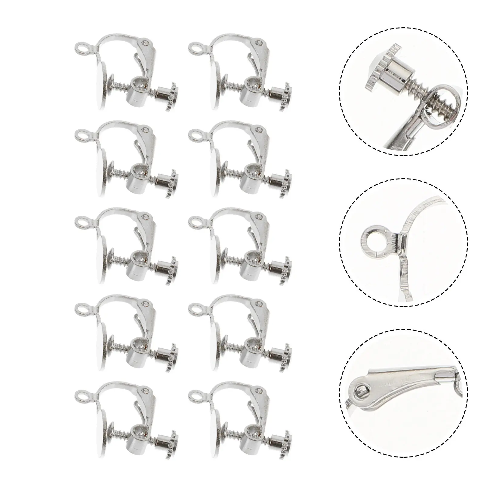10Pcs Clip-on Earring Converters Rust Resistant Copper Earring Clamps DIY Ear Jewelry Findings Non Pierced Earrings Components