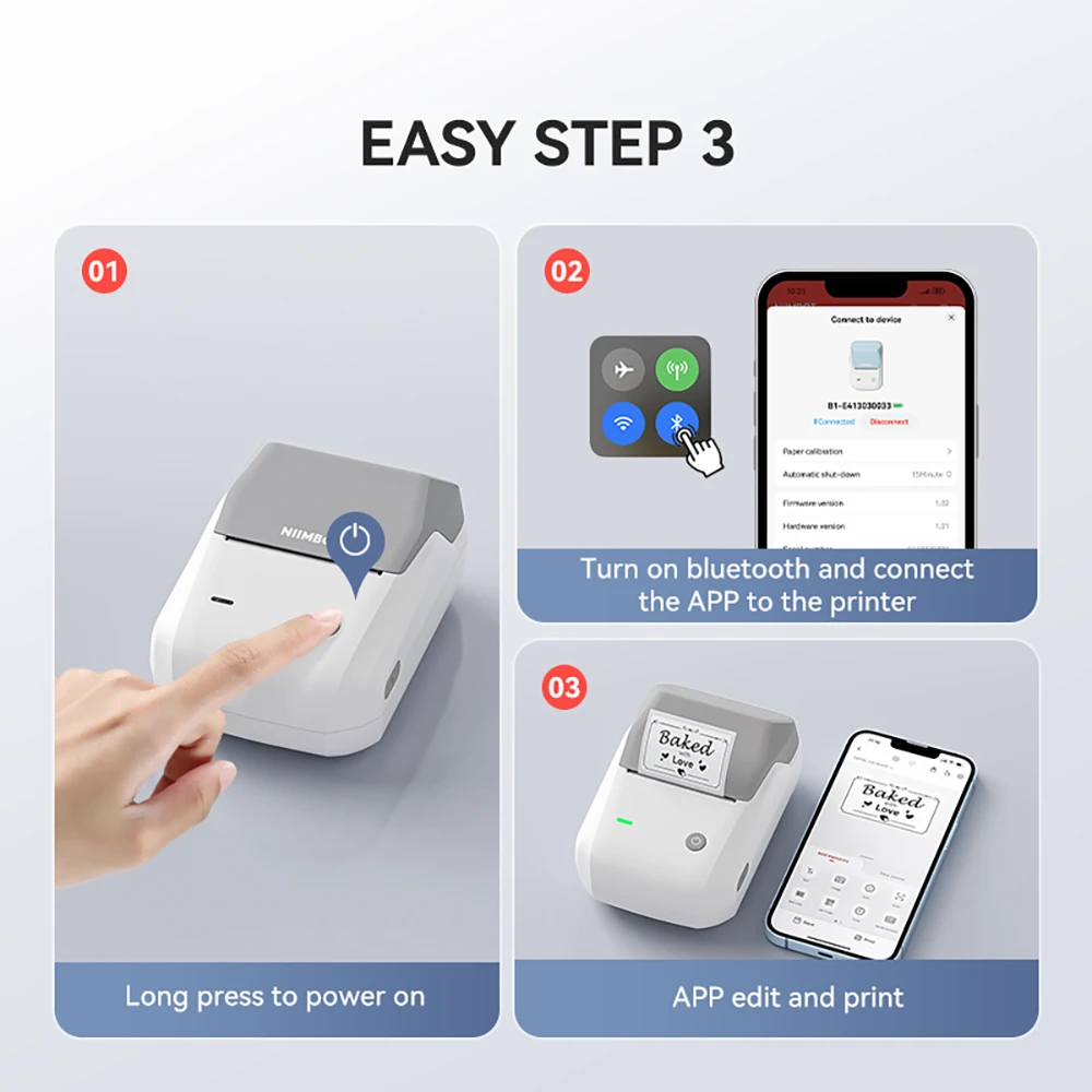 Niimbot B1 Thermal Label Printer Wireless Self-adhesive Pocket Bluetooth Inkless Label Maker for Business Price-Tag Sticker