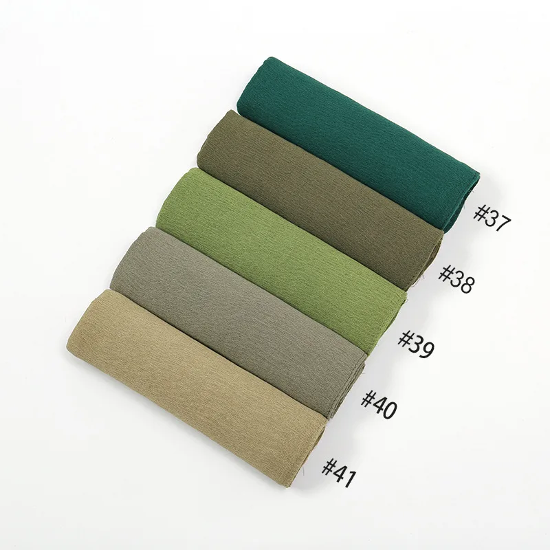 Neue Geknitterte Rayon-Hijabs für Frauen, Einfarbige Schals, Muslimische Weiche Viskose-Kopftücher, Islamischer Turban, Kopfband – Detail 16