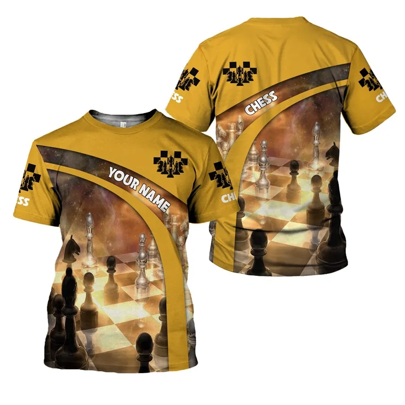 All Over Print Men's Chess Board T-Shirt Casual Crew Neck Short Sleeve Adult Tee Shirts For Men New In Plus Size Chess Tshirts