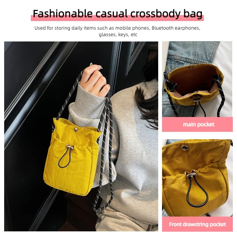 حقيبة كتف نسائية جديدة، حقيبة برباط عصرية، حقيبة هاتف صغيرة خفيفة الوزن، مناسبة للاستخدام اليومي والرياضة والتسوق وما إلى ذلك