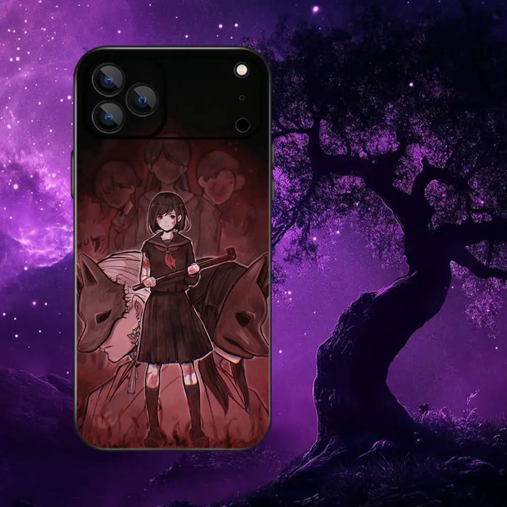 Casing HP S-Silent Hill F Horro Hinako Untuk iPhone 17,16,15,14,13,12,Pro,Max,Plus,E,SE4,Air,Mini Hitam Soft Box