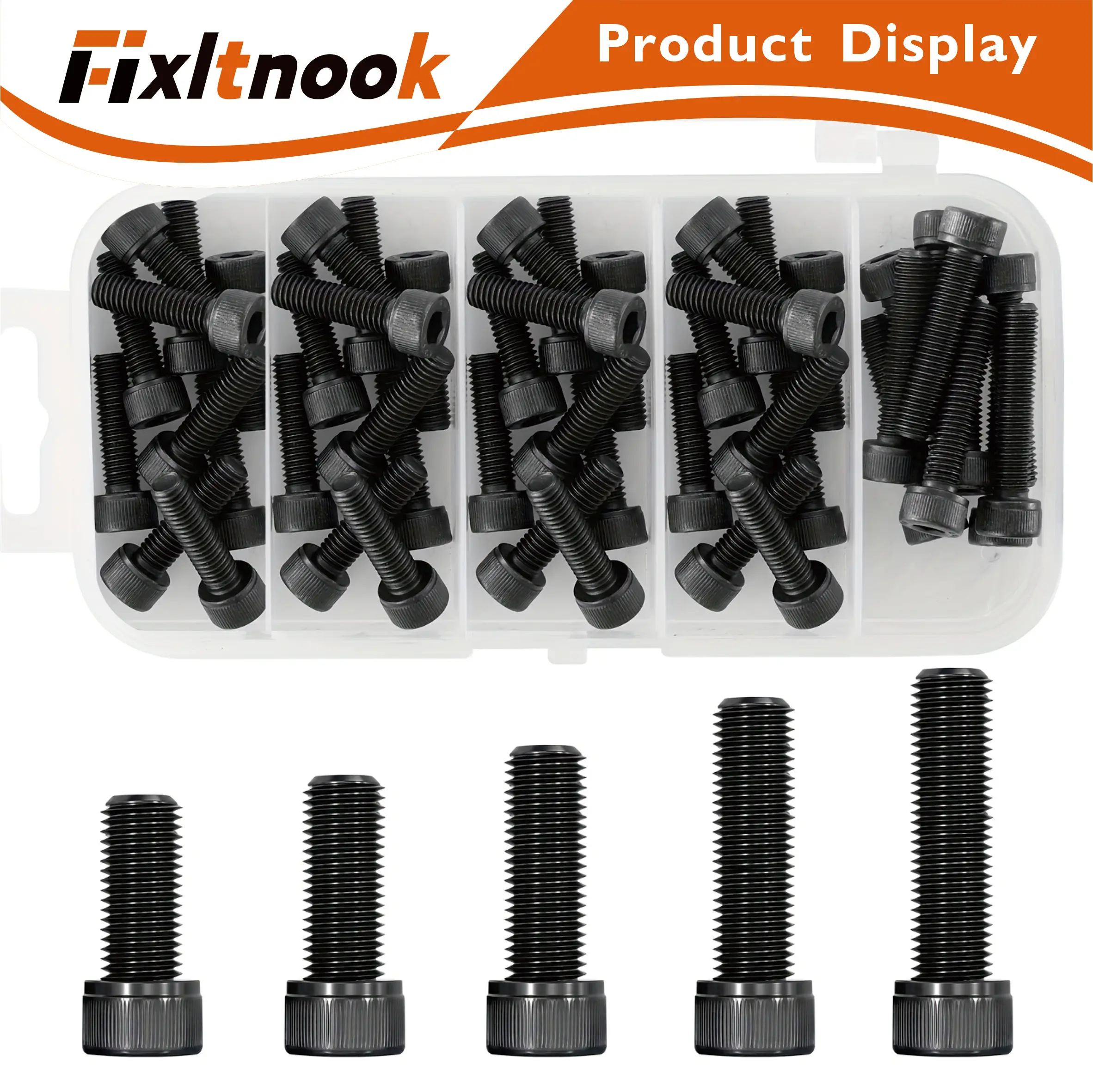 50 قطعة، مسامير مقبس سداسية M6 X 20 مم - 40 مم، درجة 12.9 من سبائك الصلب، معالجة الأكسدة السوداء، خيط كامل