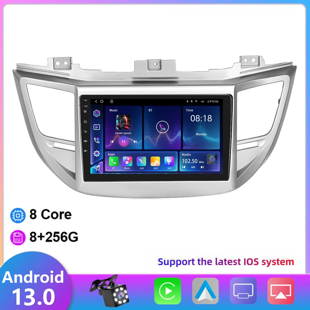 

For Hyundai Tucson 3 2015 2016 2017 2018 Car Radio Multimedia Video Player Navigation stereo GPS Android 13 No 2din 2 din dvd