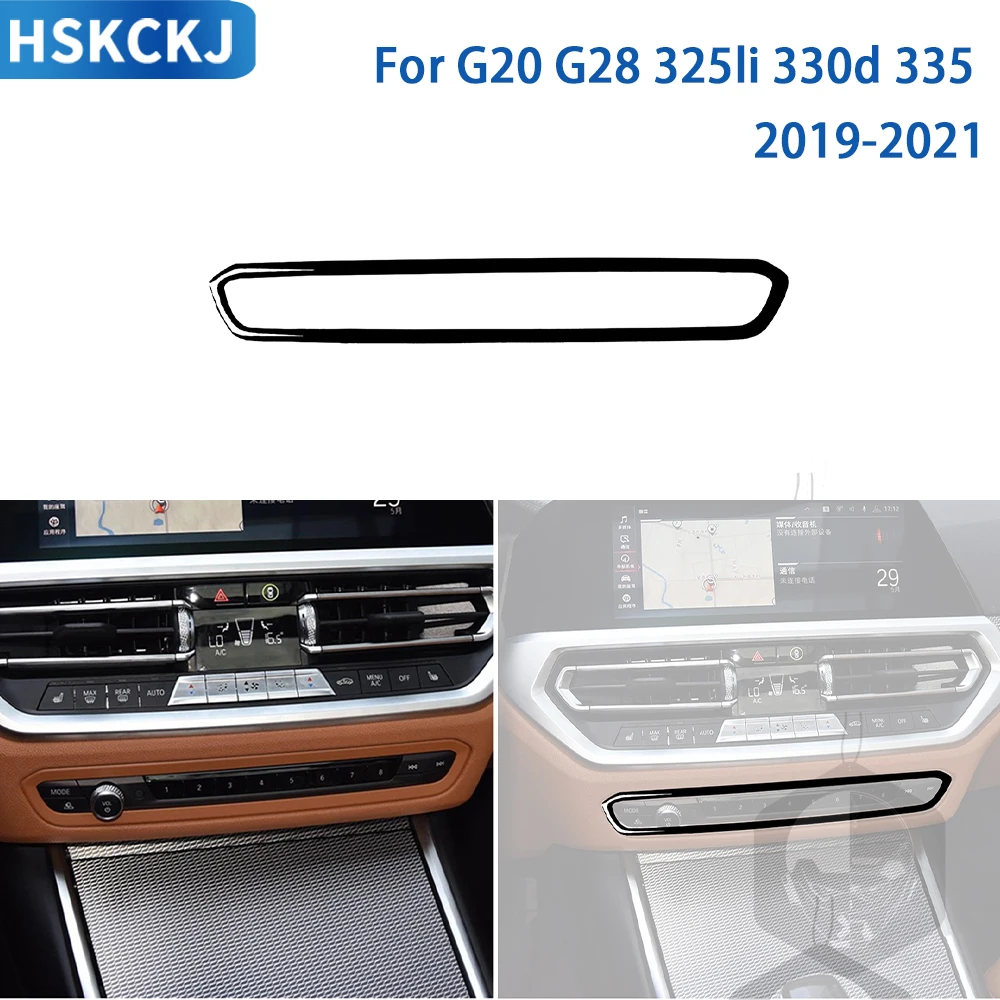 

For BMW 3 Series G20 G28 325li 330d 335 2019-2021 Accessories Black Piano Car Interior Instrument Air Outlet Frame Trim Sticker