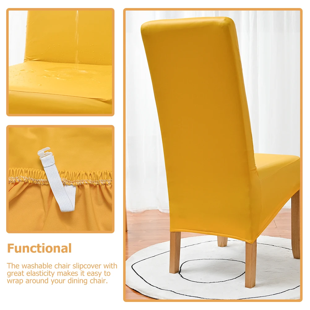 

Elastic Chair Supplies High Back Stretch Dining Room Table Protector Comfortable High Back Chair Cover Pu Supplies