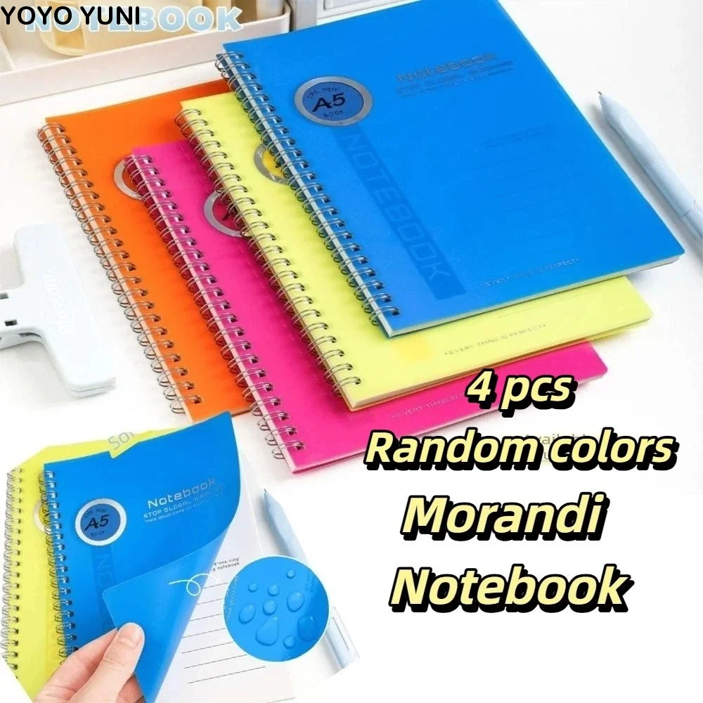Durable PP Material A5 Spiral Notebook Flexible Coil Design Waterproof Cover Journal Notebook Minimalist Style Lay-Flat Binding