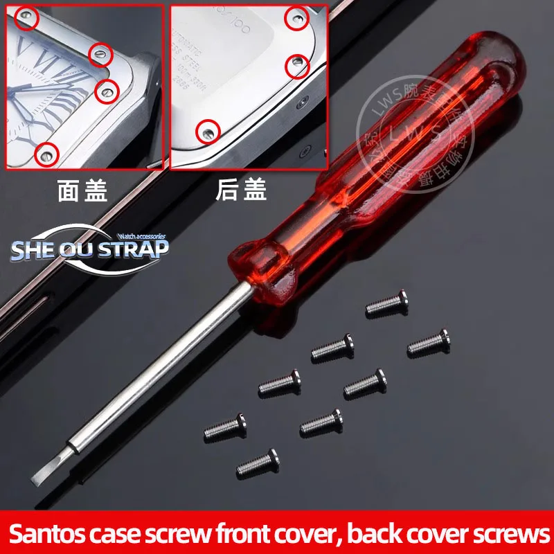 For Cartier Santos Case Screw Front Cover Back Cover Screws Men Women Watches Bezel Screws Screw Repair 2pcs Watch Accessories