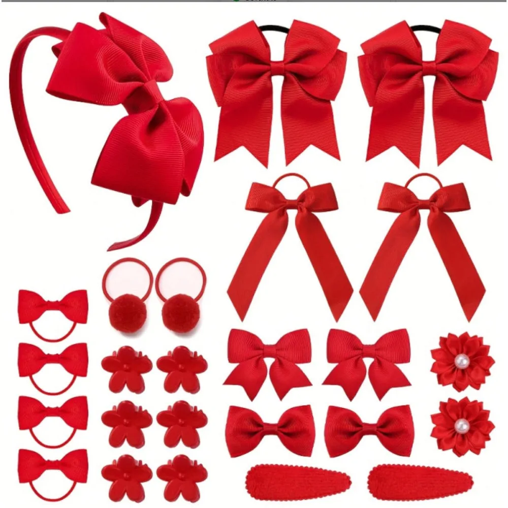 25 teile/satz Haar Bögen Stirnbänder Haar Clip Haar Krawatten für Kinder Mädchen Prinzessin Nette Bowknot Haarbänder Kopfbedeckung Haar Zubehör Set