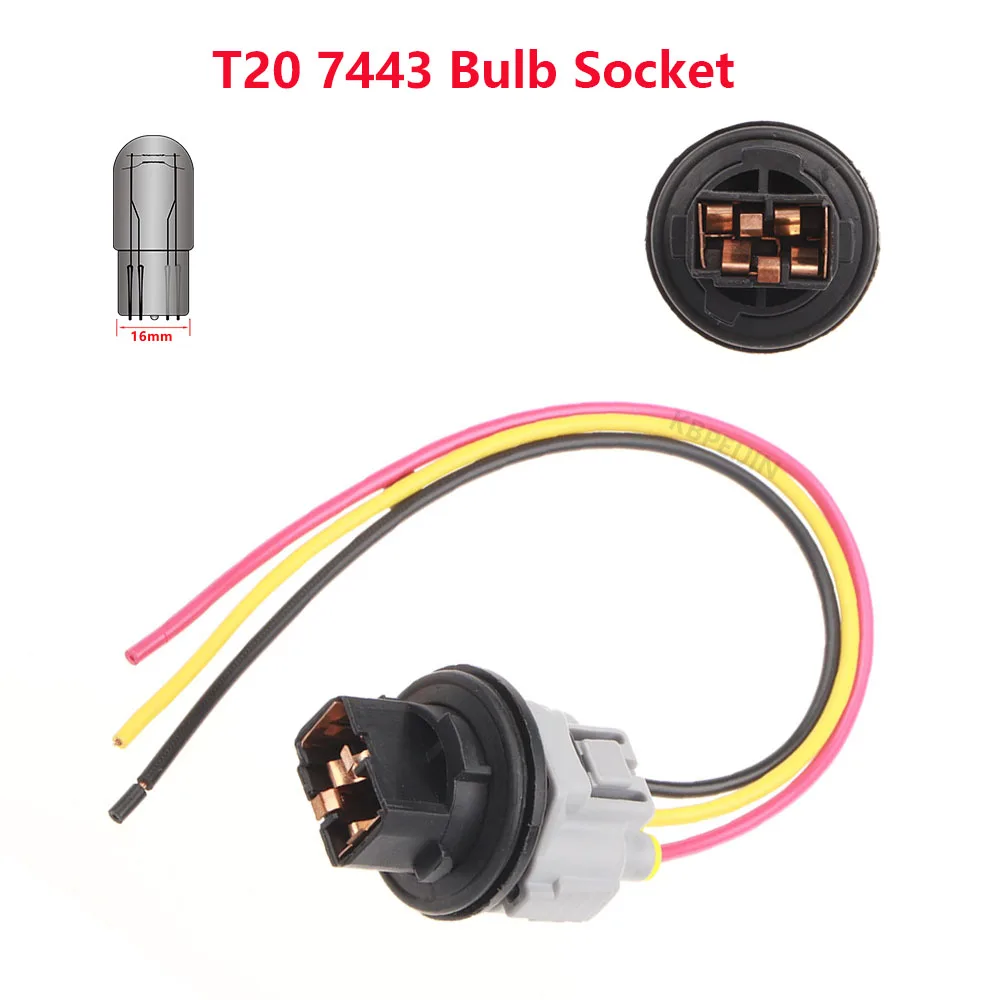 

1x для Toyota Camry Corolla Tundra, автомобильный светильник T20 7443, разъем для держателя лампы, адаптер, аксессуары