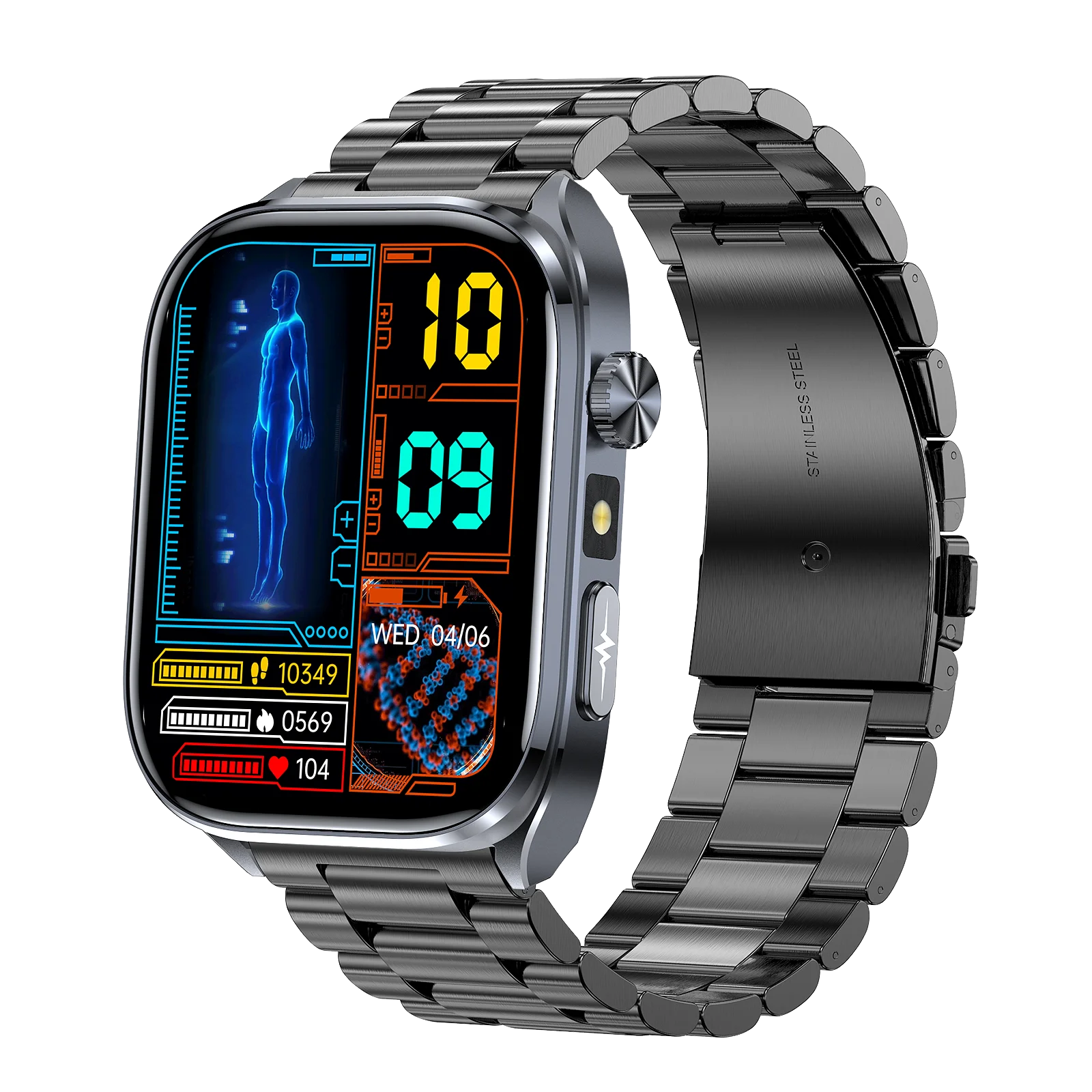 2026 New AI Health Detection ECG+PPG Smart Watch Uric Acid Blood Pressure Blood Oxygen Body Analysis HD Bluetooth Call Watch Men