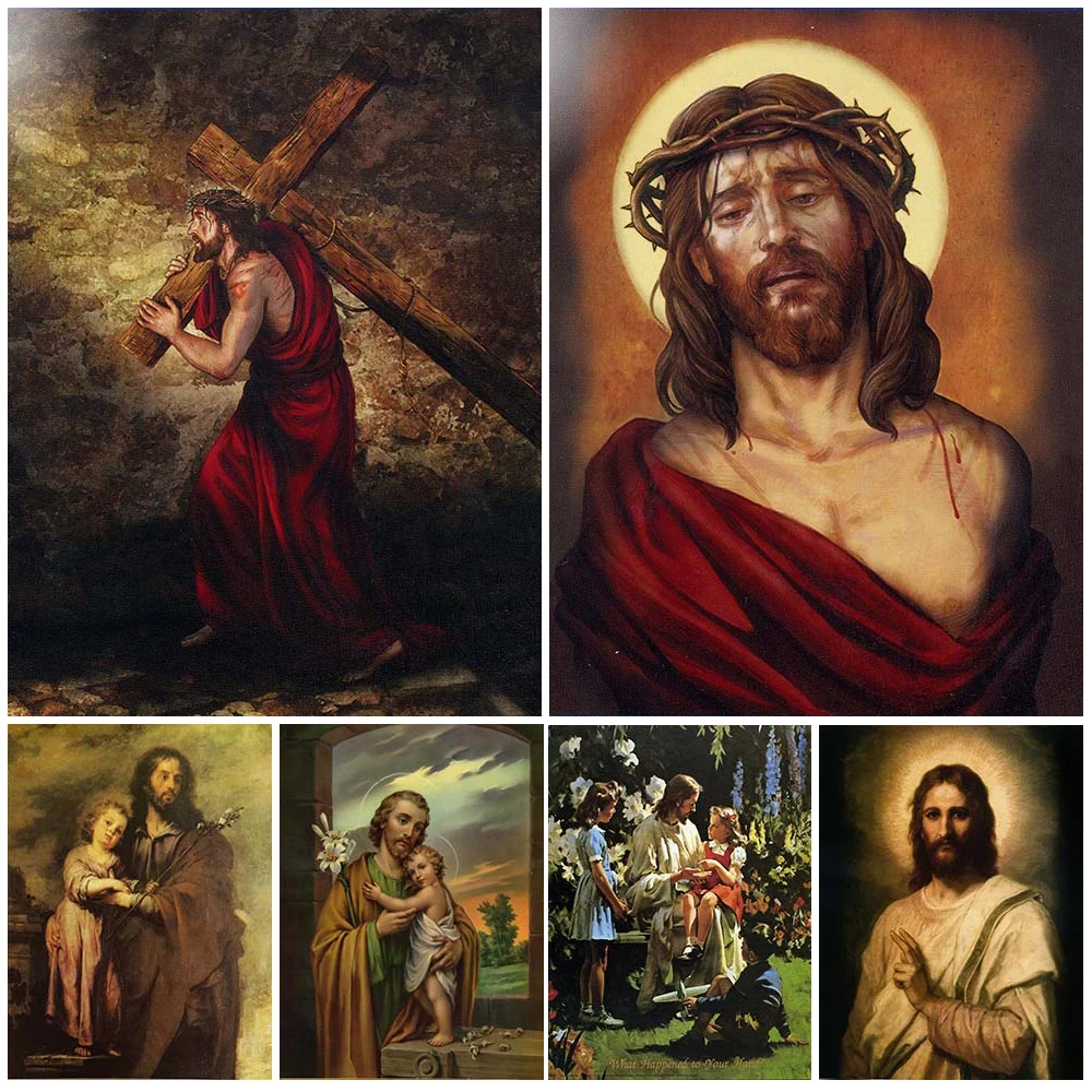 CATHOLIC HEART JESUS HAIL HOLY QUEEN JESUS CHILDREN Wall Art Canvas Painting Wall Pictures For Living Room Home Decor Unframed