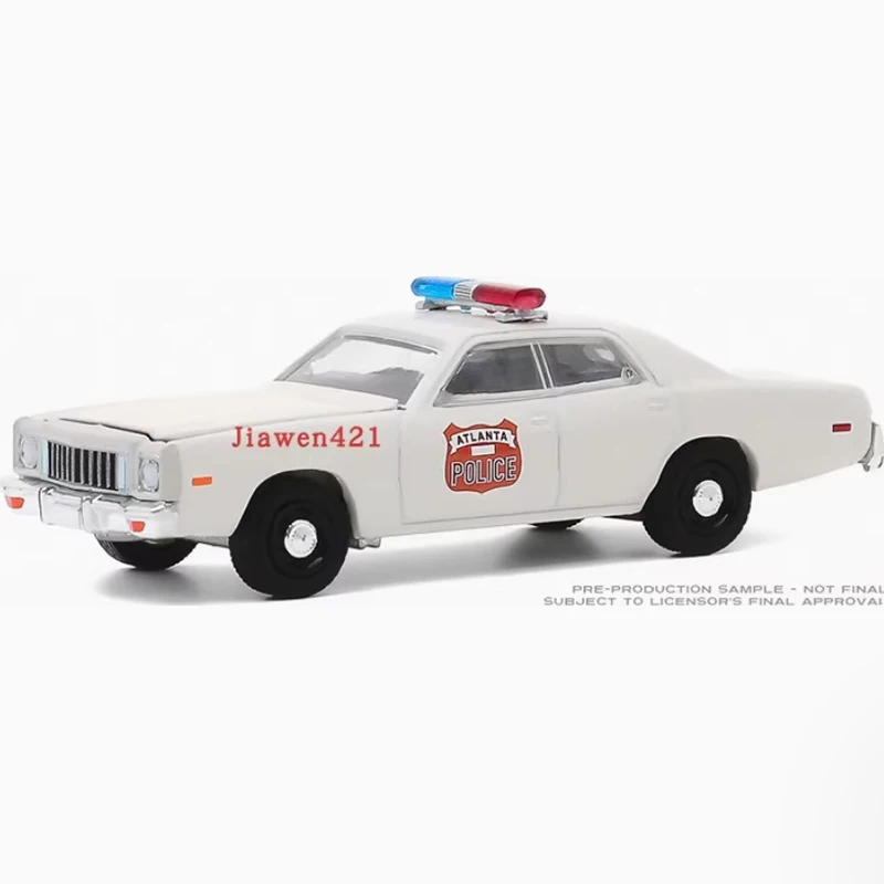 Greenlight Diecast 1/64 مقياس 1975 بليموث فيوري الشرطة سبيكة سيارة نموذج اللعب جمع العرض