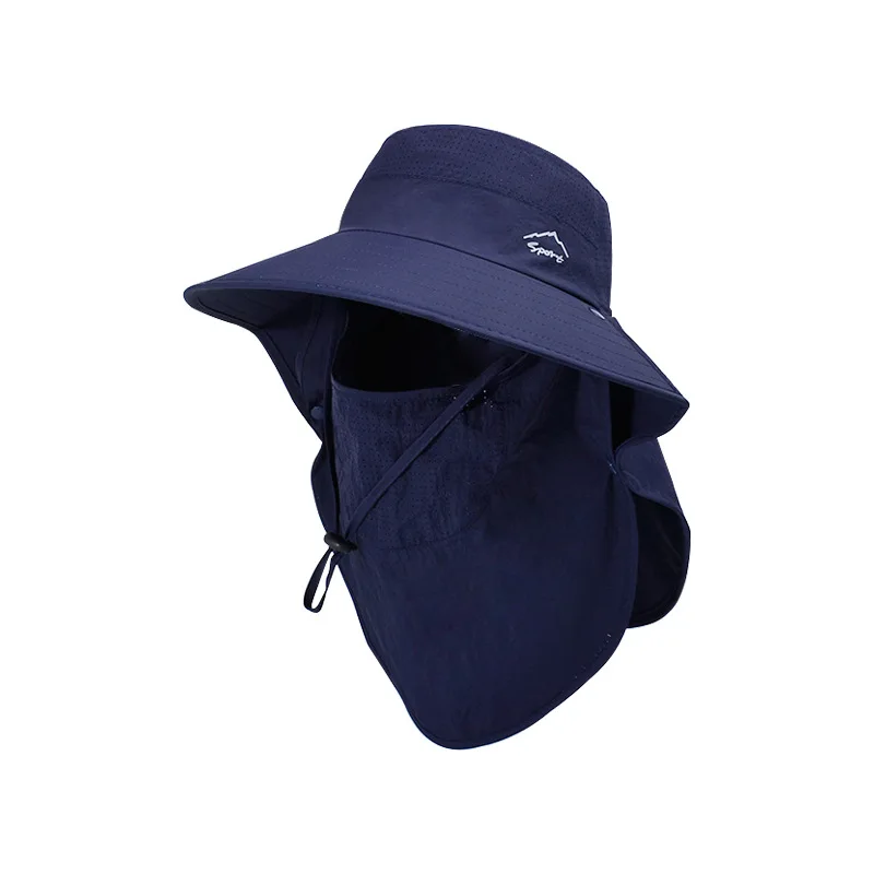 Summer Water-resistant Fisherman Hats with Shawl for Men Outdoor Hiking Fishing Breathable Wide Brim Bucket Hat Sun UV Protectio