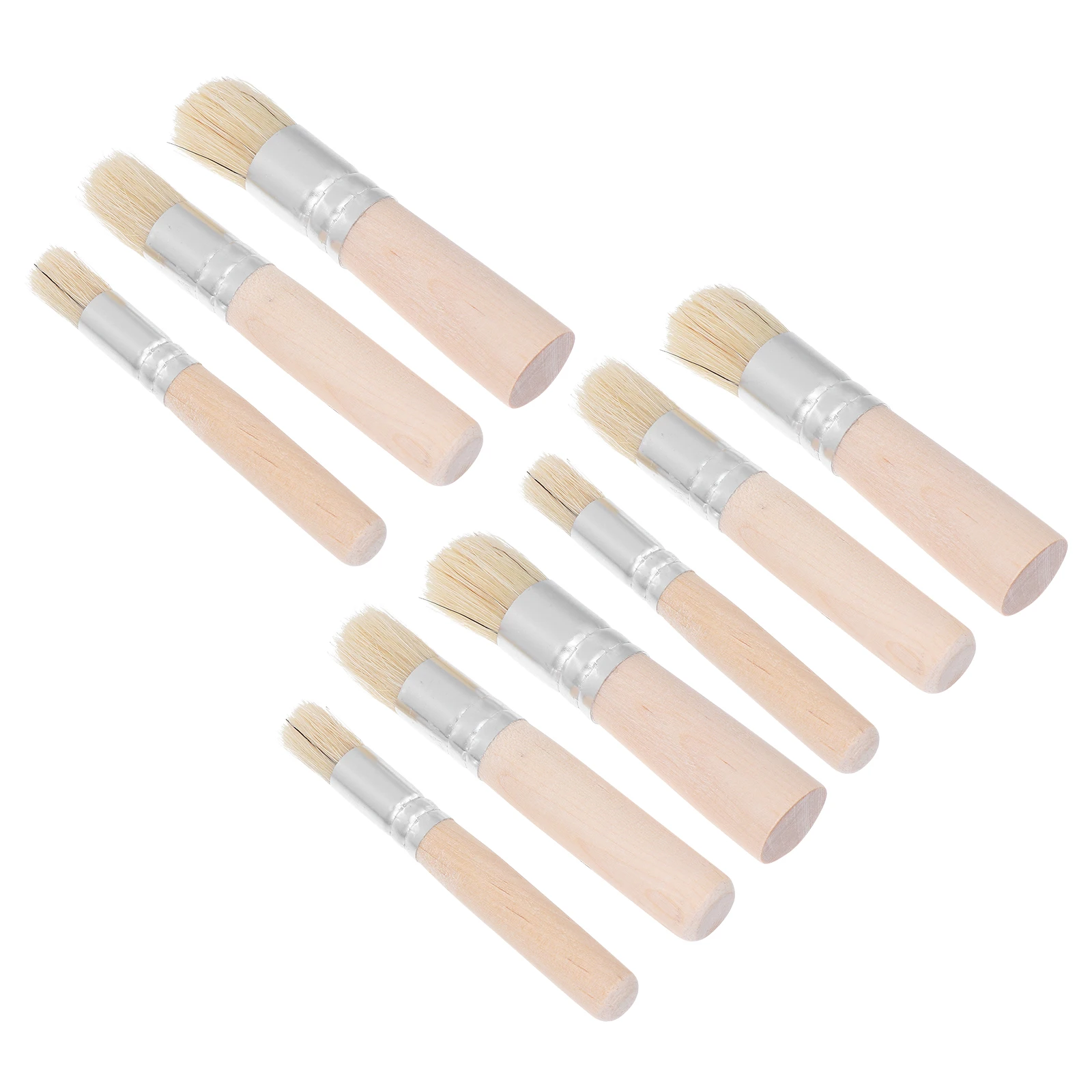 

9pcs Premium Wood Bristle Paint Brushes Set for Oil Watercolor Acrylic Stencil Template Long Lasting Durable Easy Clean Artist