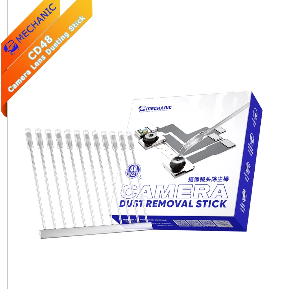 MECCANICO CD48 Bastone per spolverare l'obiettivo della fotocamera Bastone sintetico in resina Rimozione delle impronte digitali della polvere per la pulizia portatile dello schermo dell'obiettivo del telefono