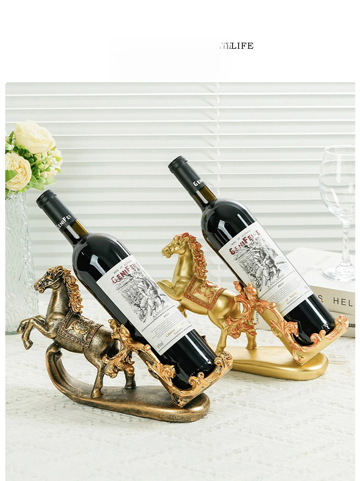 Tlife Wapiti Creative Wine Rack Living Room Decorative Deer Head High End Luxury Sofa Background Wall Art European Style