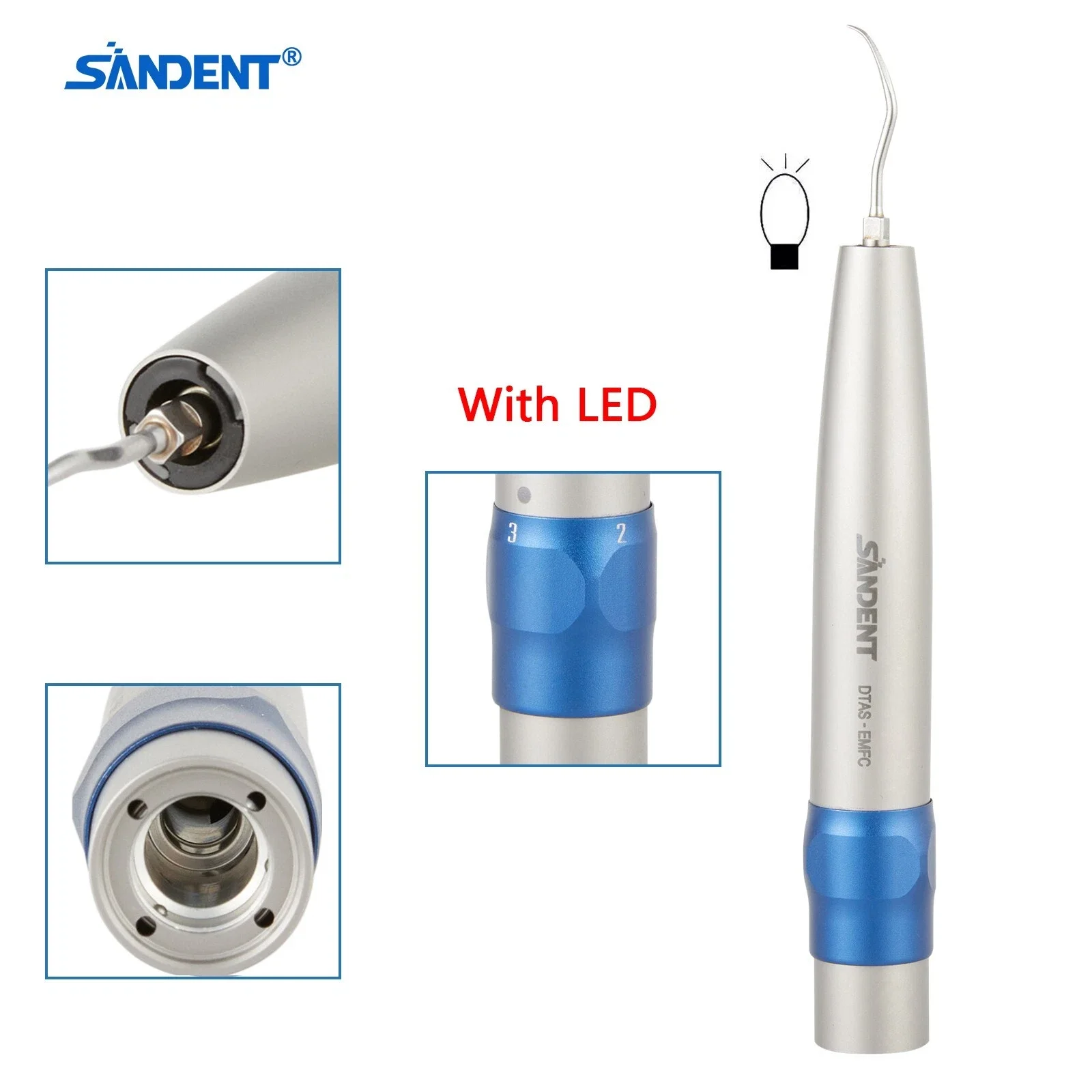 Dental Air Scaler Fiber Optic Handpiece Sonic L with 3Tips fit KAVO Lux Quick Coupling Coupler