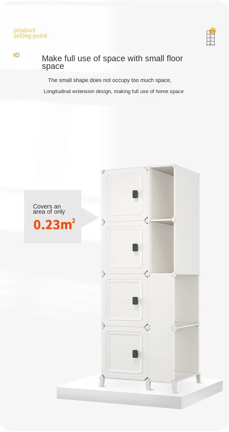 Bedroom Household Multilayer Single Door Folding Storage Cabinet Locker Collapsible Dustproof Wardrobe Goods Shelves Furniture