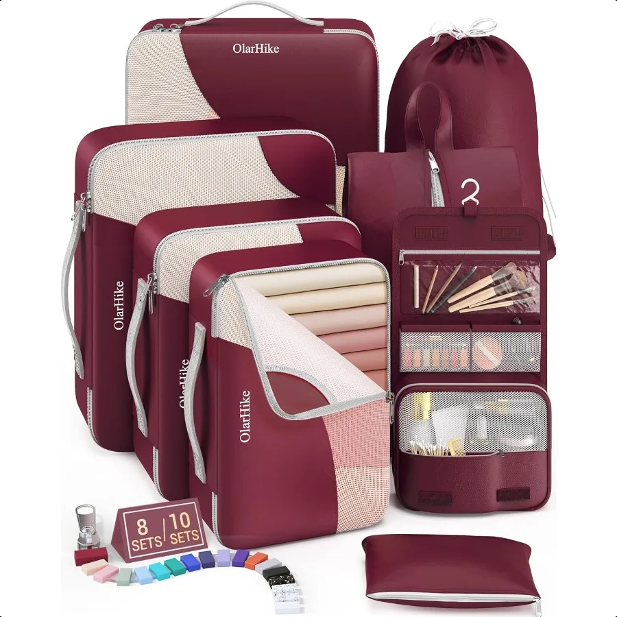 

8 Set Packing Cubes for Travel 4 Various Sizes Extra Large Large Medium Small Lage Organizer Bags for Trip Accories entials For