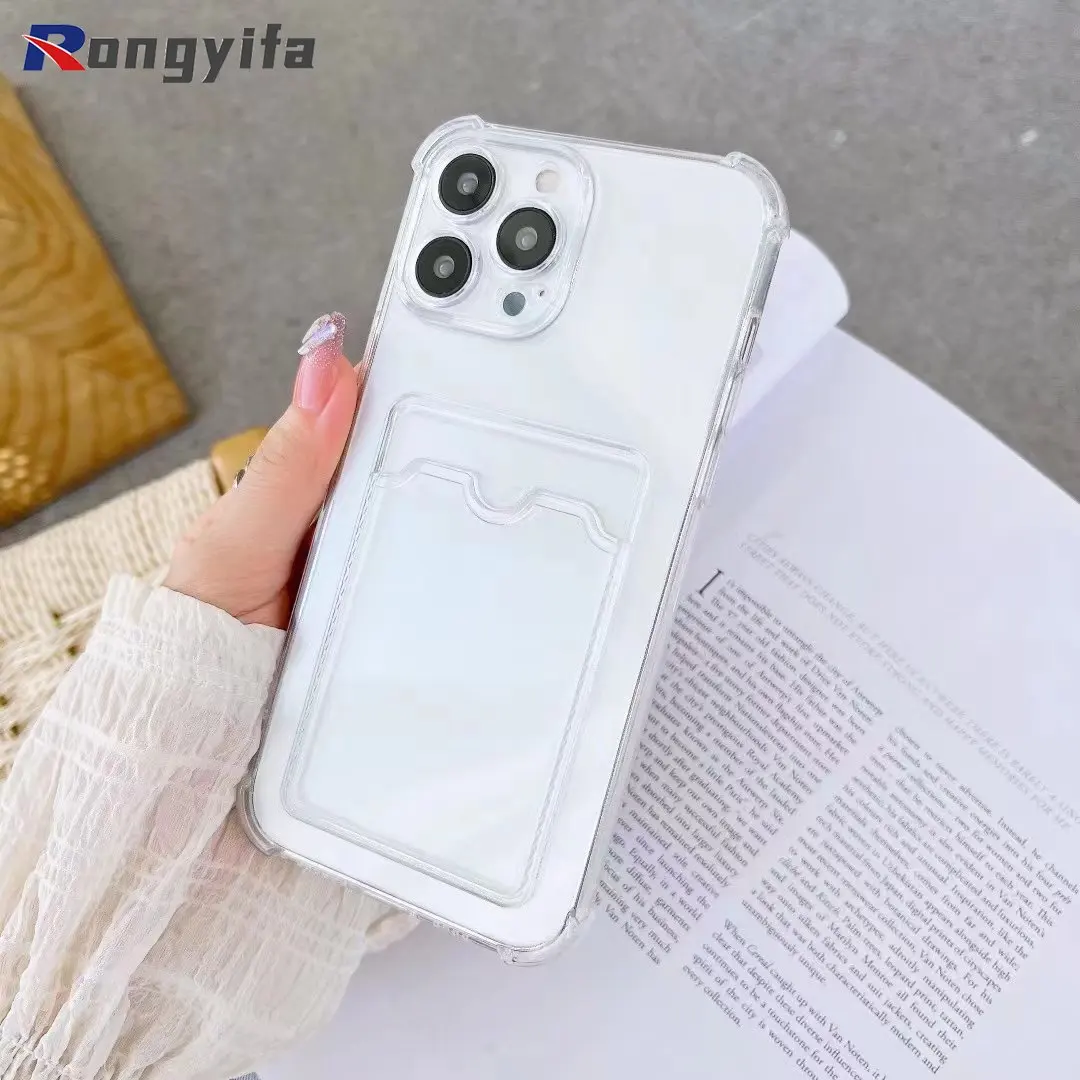 For Xiaomi Redmi A1 Plus + 10 10C 9 9A 9T 8 Note 11 10 9 8 Pro 11S 10S 9S Case Soft TPU Wallet Cover Card Holder Clear Case