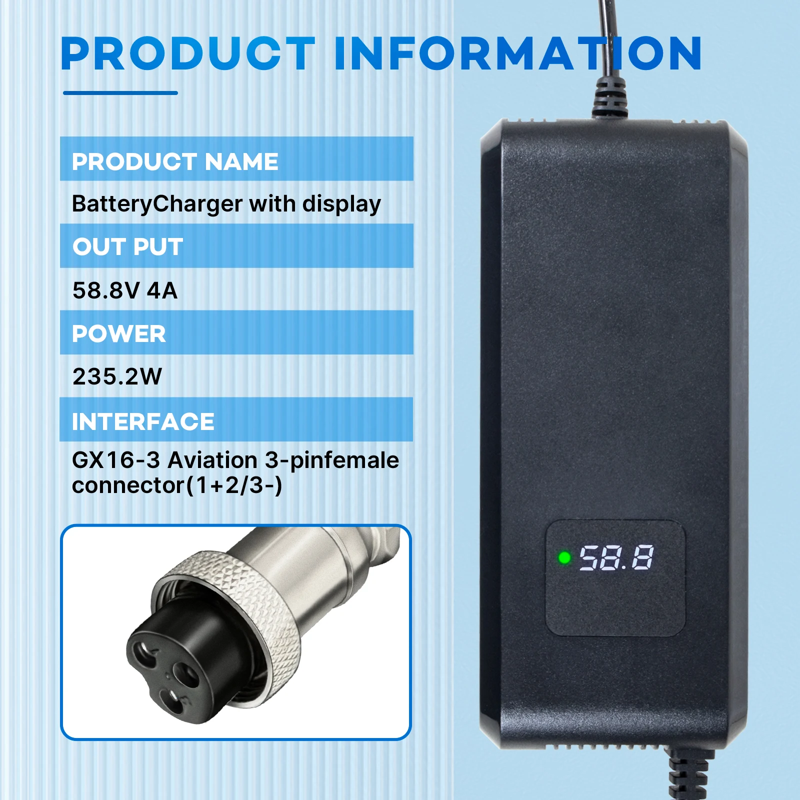 yzpower-588v-4a-lithium-battery-fast-charger-for-urban-glide-e-cross-48v-e-scooter-smart-dc-charger-power-tool-lithium-battery