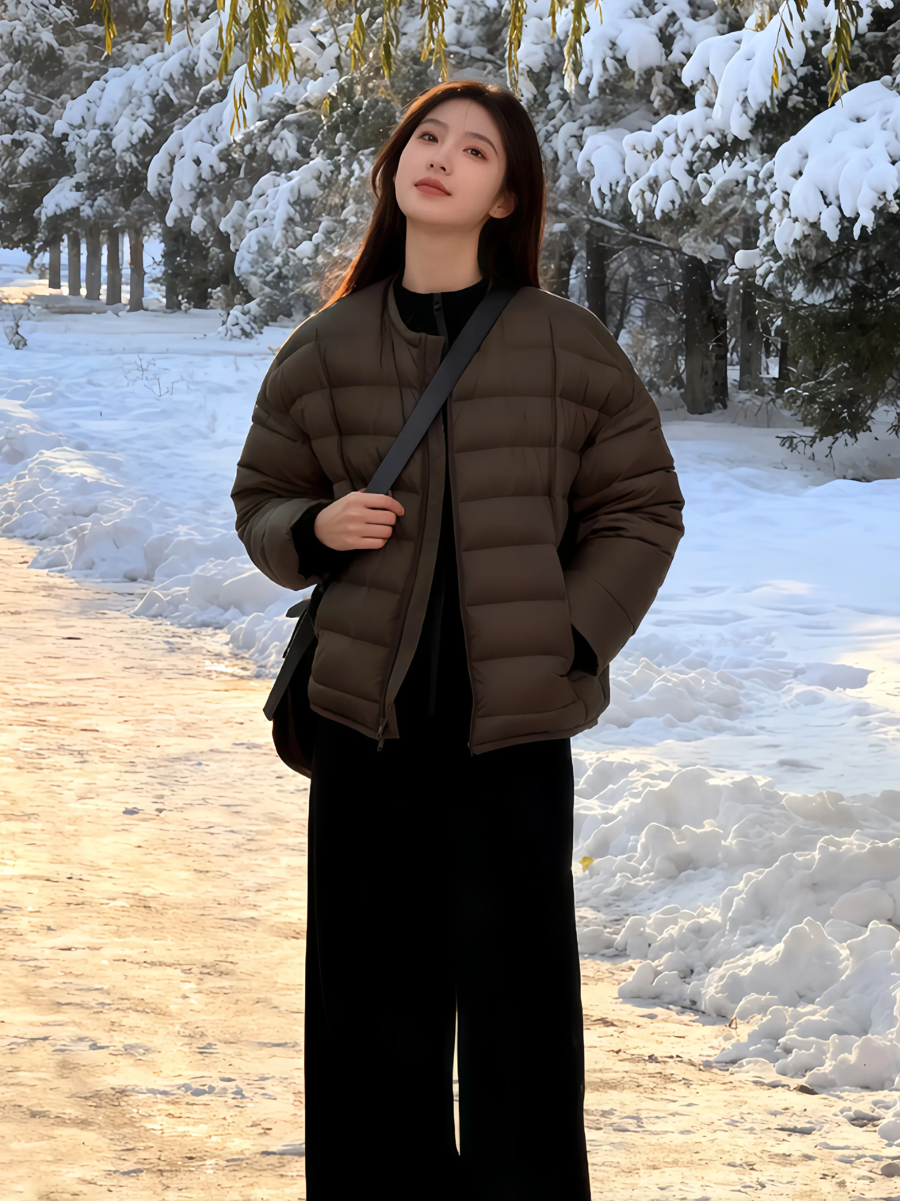 

Stylish Short Women's down Jacket Korean Minimalist Style Warmth Bone Inlay Design Autumn Winter New Arrival Premium Feel