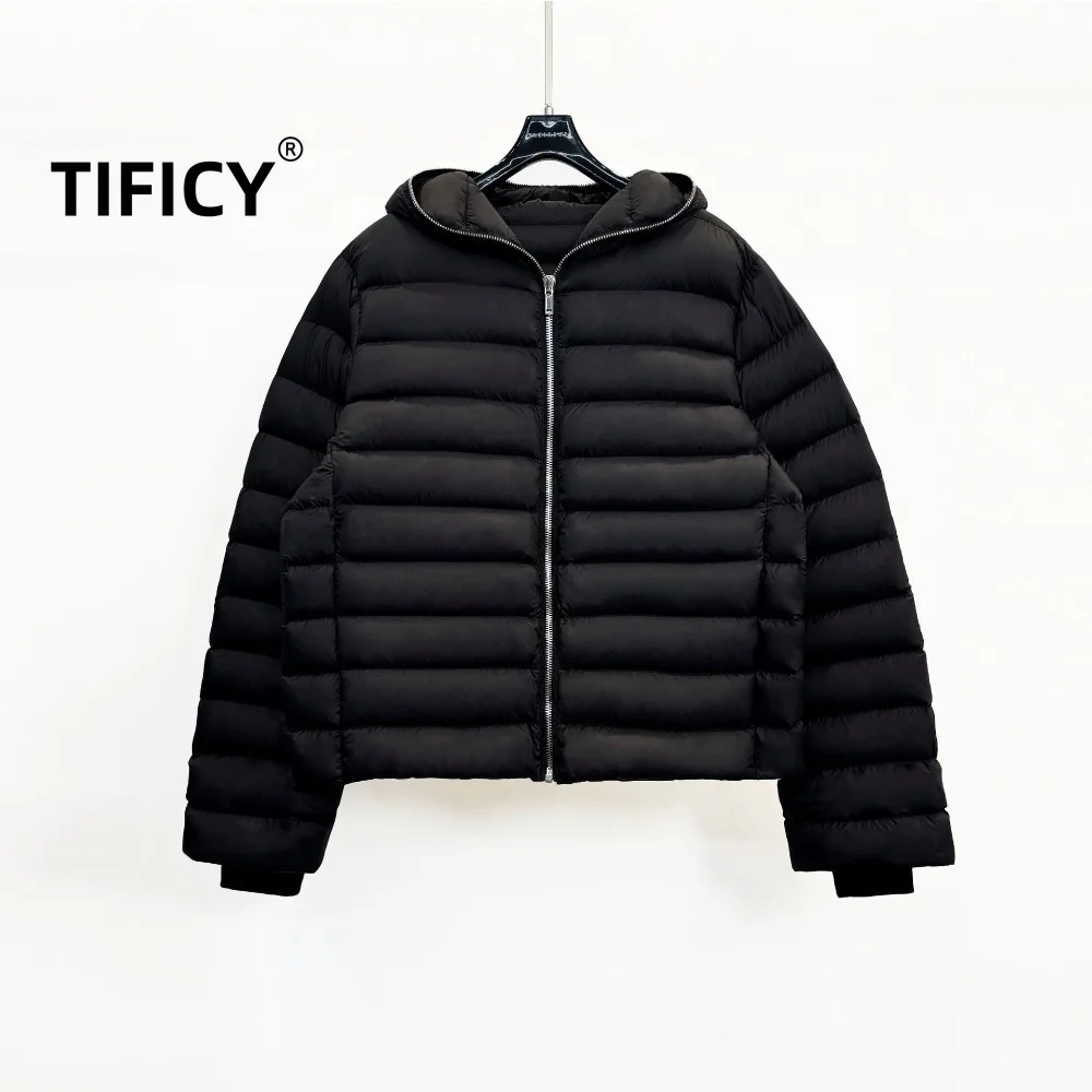 High Street RO Style Down Jacket Men's Neutral Autumn and Winter White Goose Down Zipper with Cap Fluffy Thick Down Jacket
