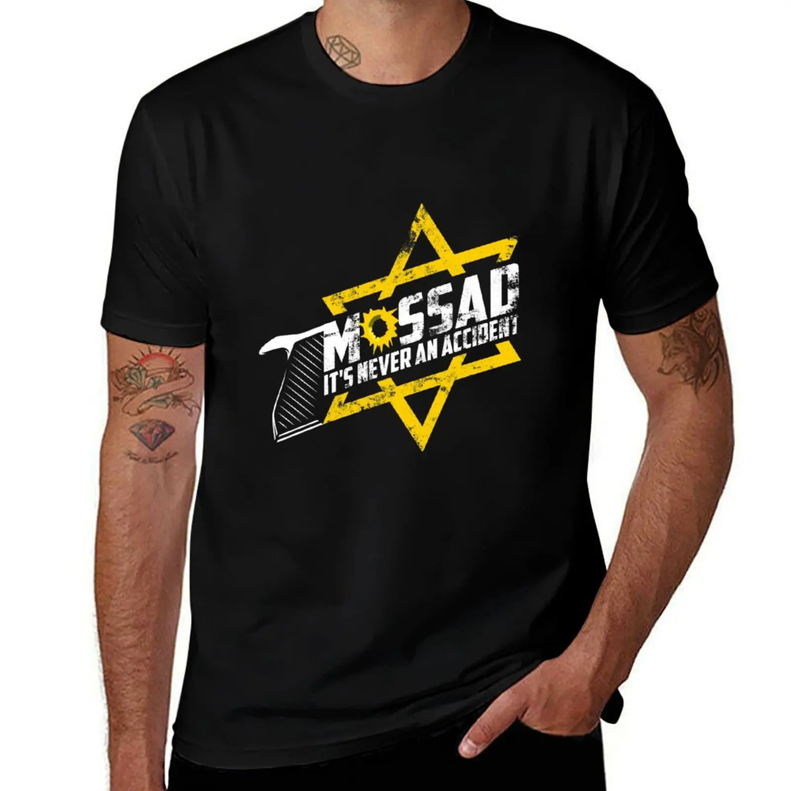 

Mossad - It's Never An Accident Ver. 2 T-Shirt Large Size Casual Tee Shirt