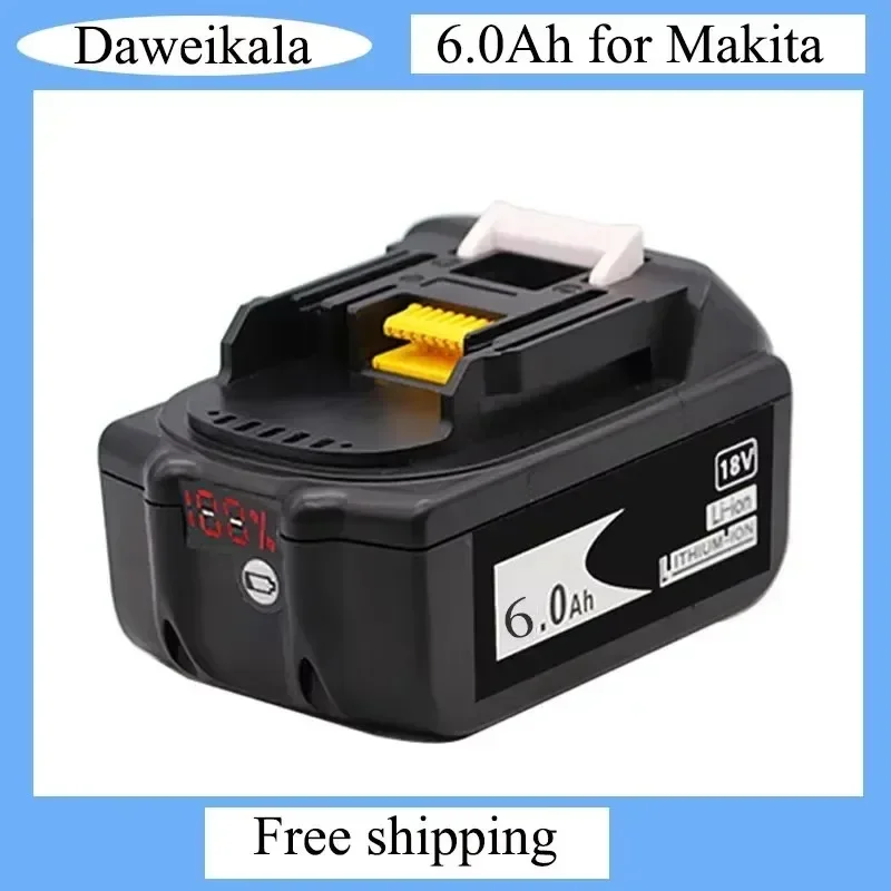 Bateria de íon de lítio recarregável original bl1860 18v 6000mah para makita 18v bl1840 bl1850 bl1830 bl1860b + carregador 4a