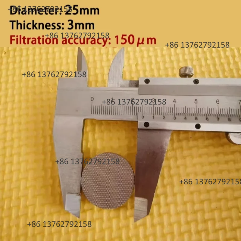 1PCS 316L Stainless Steel Multi-Layer Sintered Mesh Filter Flake Round Precision Gas Filter Screen 25-100mm 50/100μm Replacement