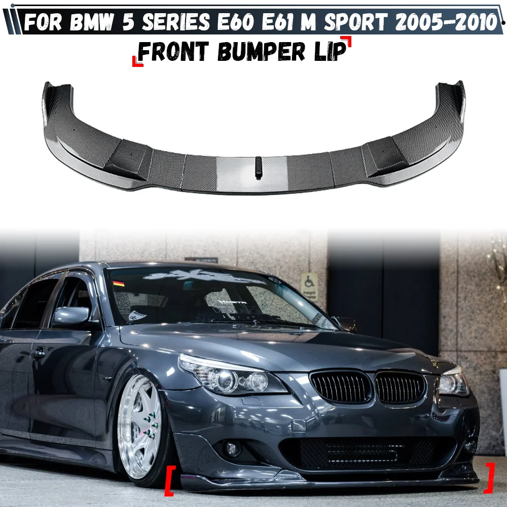 Car Front Bumper Splitter Lip For BMW 5 Series E60 E61 525i 530i 540i 550i M Sport 2005-2010 Diffuser Guard Body Kit Cover
