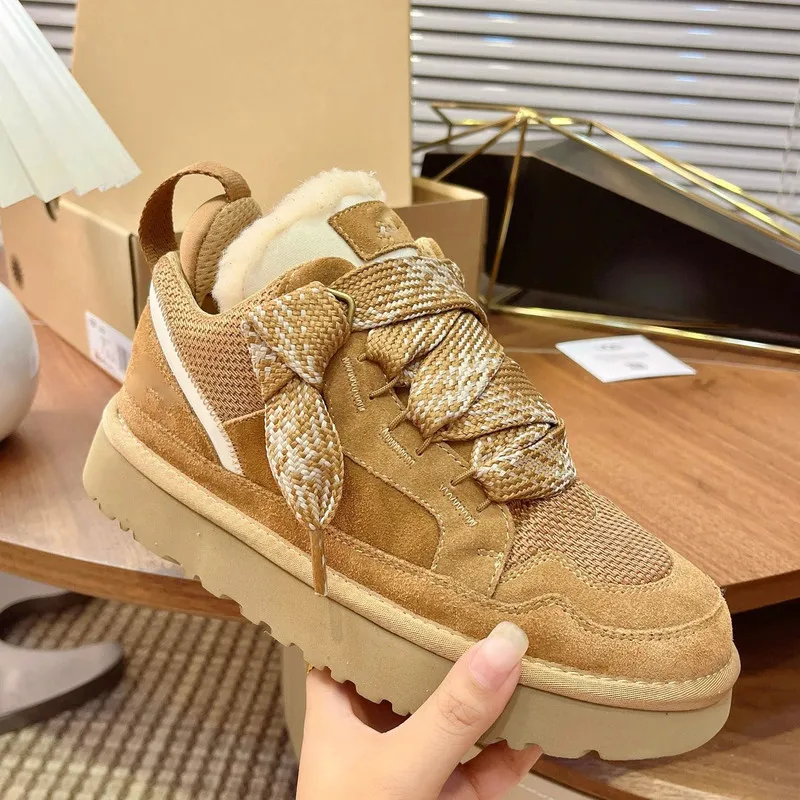 2025 الشتاء أحذية نسائية فاخرة القطن الثلوج الأحذية تنوعا حذاء كاجوال للجنسين سميكة أفخم الدافئة عدم الانزلاق حذاء من الجلد #2