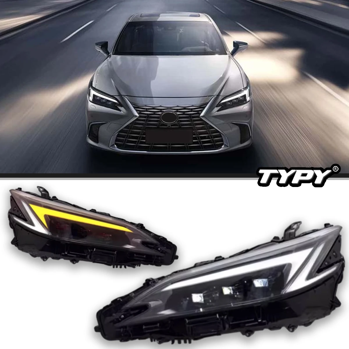 

Автомобильная фара TYPY для Lexus ES, светодиодная фара 2018-2025 ES250 ES300H, дальний свет, автомобильные аксессуары Plug and Play