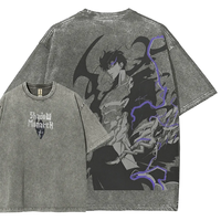 Solo Leveling Sung JinWoo Clothing Men Women Short Sleeve Tshirts Washed Cotton Tee Vintage Oversized T-shirt Harajuku T Shirt