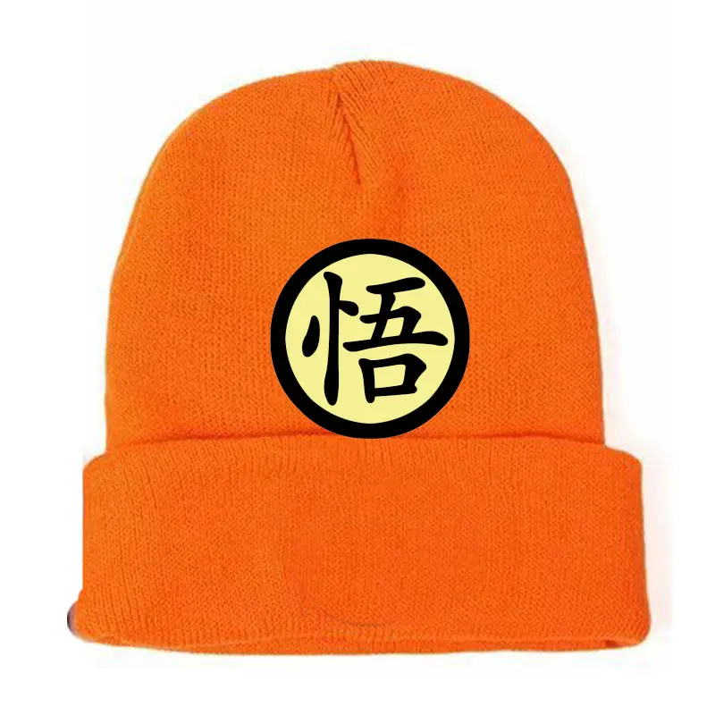 New Men Women Knitted Hat Anime Son Goku Beanies Fashion Skullcap Cartoon Cosplay Hip-hop Boy Girl Autumn Winter Warm Black Hats