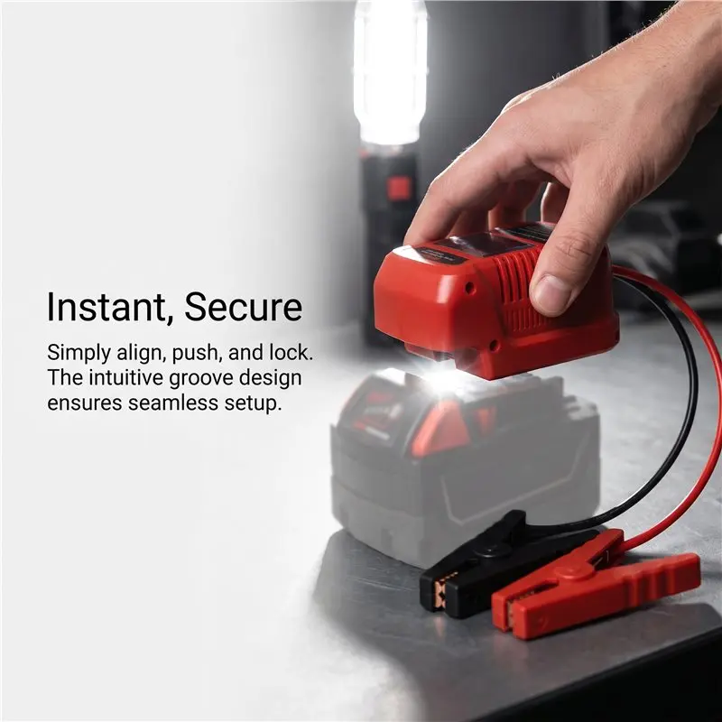 Stablize Portable Battery Starter Jumper Cables Adapter Auto Booster Cables Car Igniter With Display For Milwaukee 18V Battery